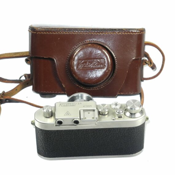 Kristal 3S Silver  w.50mm Kirnar Anastigmat Kristal lens & Kristall case  Ex++ / Rare Leica copy Made in Italy /SOLD