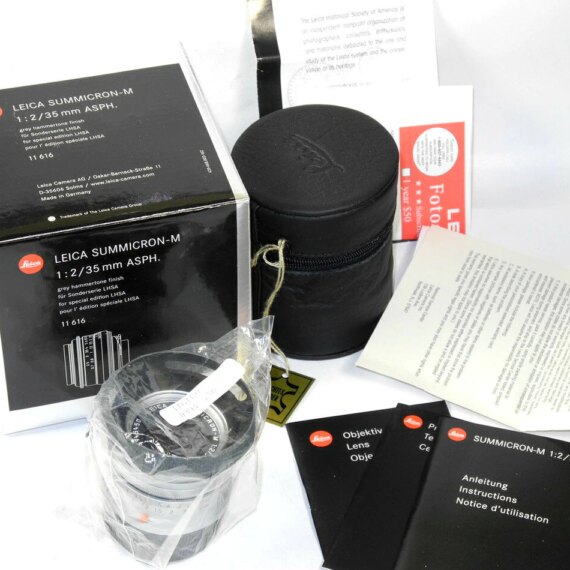 LEICA MP LHSA HAMMERTONE ANNIVERSARY Set Cat #10312  With 35MM Summicron Asph-M & HAMMERTONE LEICAVIT New / No Longer Available