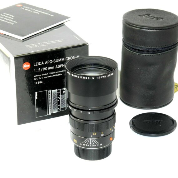 Leica 90/f2.0 Summicron-M APO ASPH. lens Cat #11884 Mint/LN- with box and warranty / Free shipping (USA)