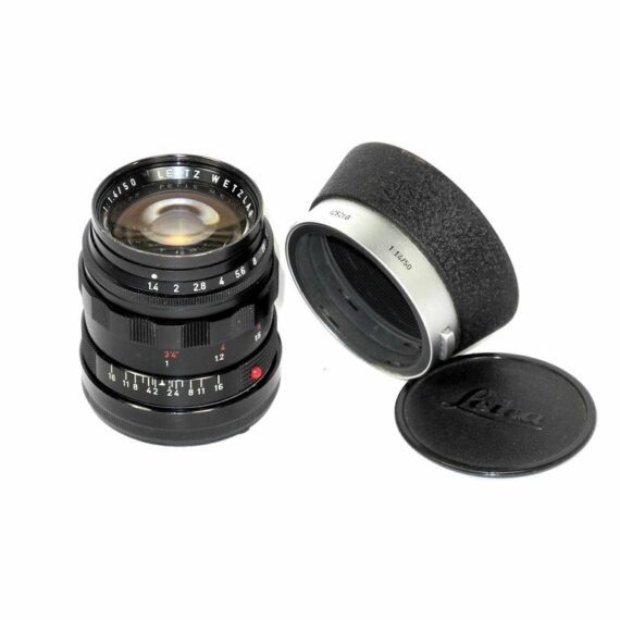 Leica 50/1,4 Summilux Black Paint lens with Leica hood Ex++
