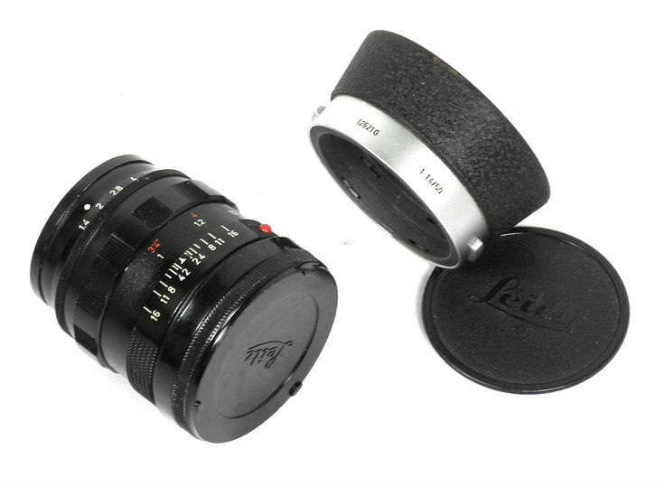 Leica 50/1,4 Summilux Black Paint lens with Leica hood Ex++
