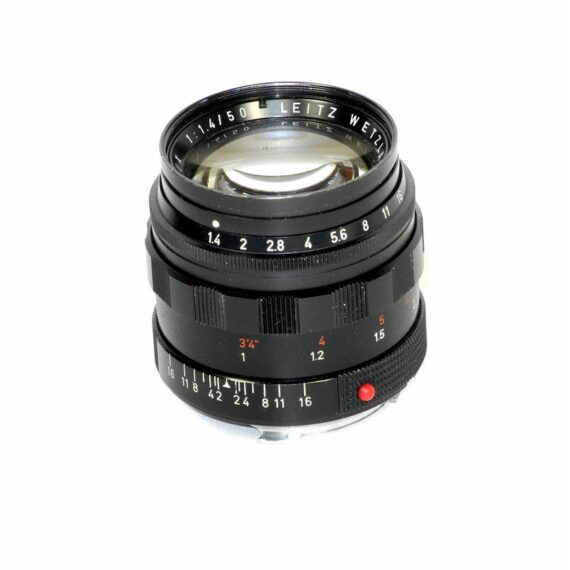 Leica 50/1,4 Summilux Black Paint lens with Leica hood Ex++