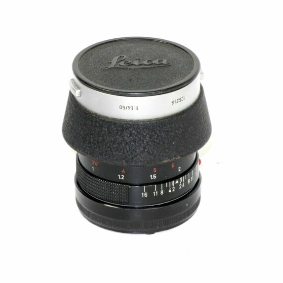 Leica 50/1,4 Summilux Black Paint lens with Leica hood Ex++