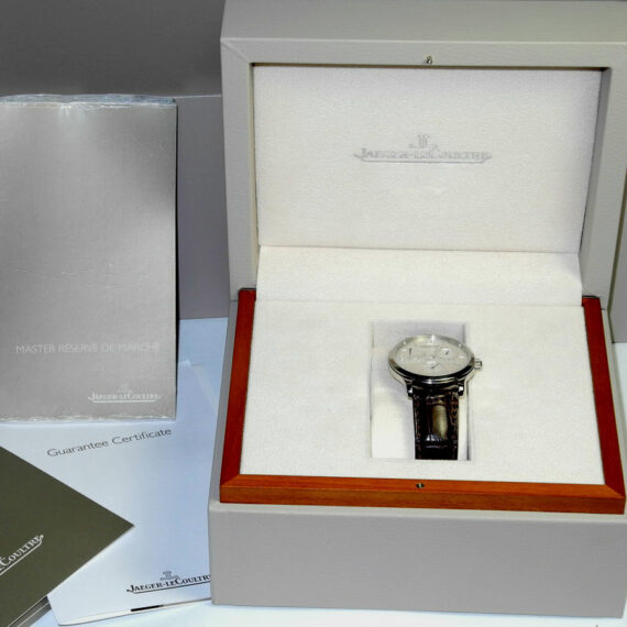 Jaeger JLC Master Ultra Thin Reserve de Marche watch with box ,papers Mint-