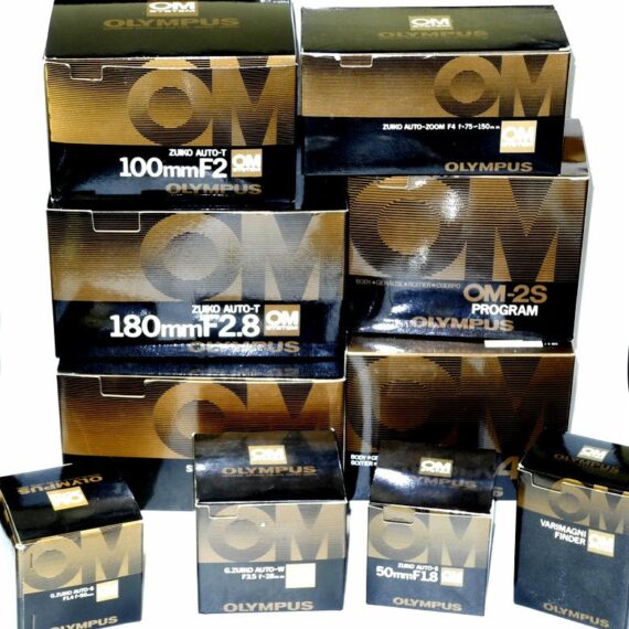 Olympus OM Camera Outfit: With 2 OM cameras & 6 lenses & with finder plus case Mint/- / IN Stock