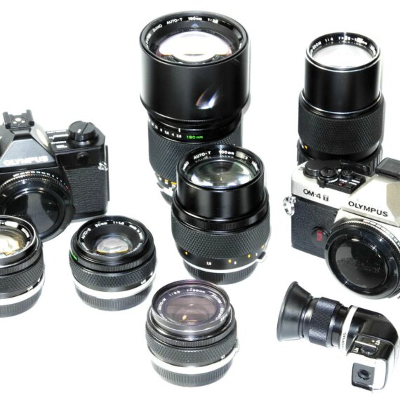 Olympus OM Camera Outfit: With 2 OM cameras & 6 lenses & with finder plus case Mint/- / IN Stock
