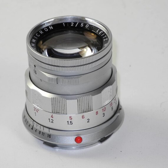 Leica 50/2 Summicron Rigid chrome  with Leica filter & caps Mint-