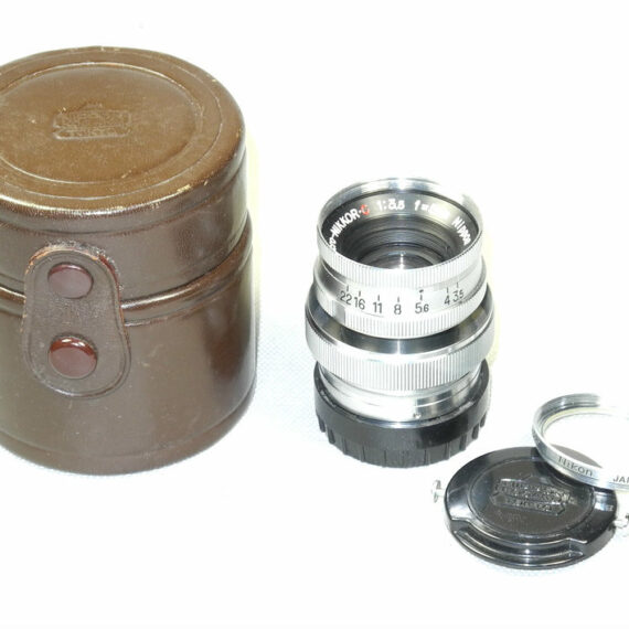 Nikon 5cm f3.5 Micro-Nikkor RF  with Nikon filter,caps & case Mint- Nice / Rare !!