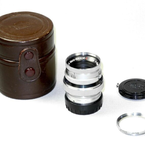 Nikon 5cm f3.5 Micro-Nikkor RF  with Nikon filter,caps & case Mint- Nice / Rare !!