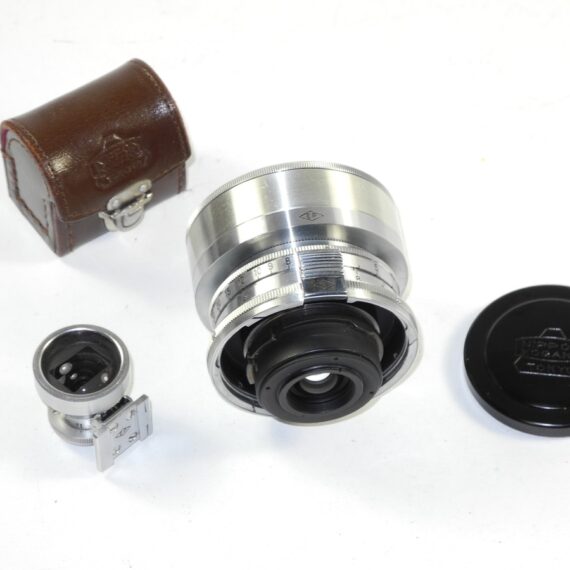 Nikon 2,8cm f3,5 W-Nikkor-C with 2,8cm finder,Metal hood and caps Mint- / SOLD