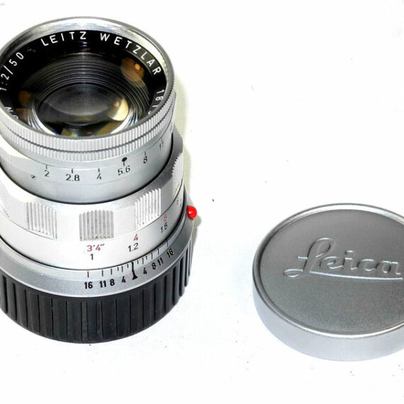Leica 50/2 Summicron Rigid chrome  with Leica filter & caps Mint-