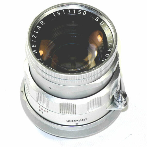 Leica 50/2 Summicron Rigid chrome  with Leica filter & caps Mint-