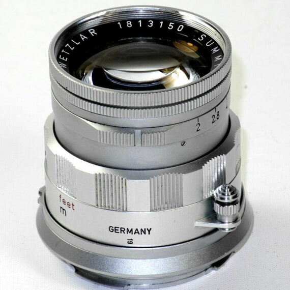 Leica 50/2 Summicron Rigid chrome  with Leica filter & caps Mint-