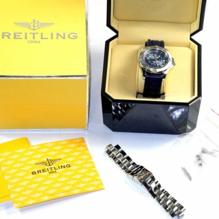 Breitling Colt GMT is the stainless steel blue face version With Breitling Stainless Extra bracelet W/Box Mint-