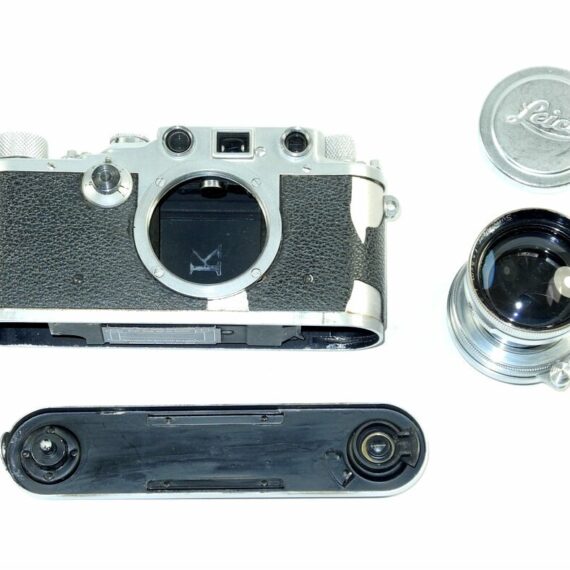 Leica IIIc K camera with 50mm Summitar lens  & case Ex+/ Rare
