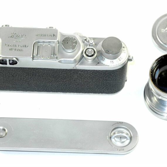 Leica IIIc K camera with 50mm Summitar lens  & case Ex+/ Rare