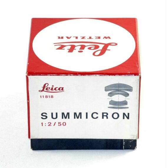 Leica 50/2 Summicron Silver Rigid Cat #11818 (Wetzlar) Ex++/Mint-