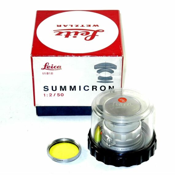 Leica 50/2 Summicron Silver Rigid Cat #11818 (Wetzlar) Ex++/Mint-