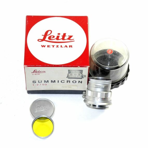 Leica 50/2 Summicron Silver Rigid Cat #11818 (Wetzlar) Ex++/Mint-