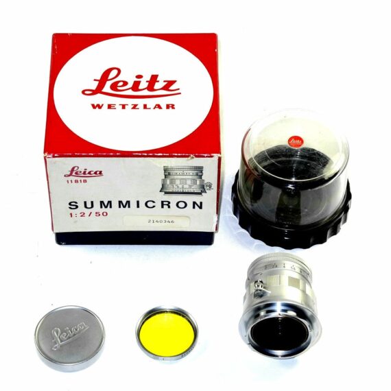 Leica 50/2 Summicron Silver Rigid Cat #11818 (Wetzlar) Ex++/Mint-