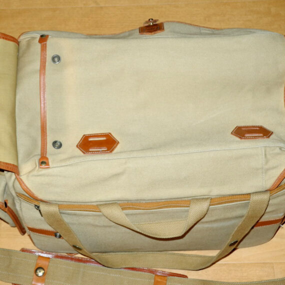 FOGG Latitude Tan & Brown finish camera bag with pouches,inserts & padded strap Ex++