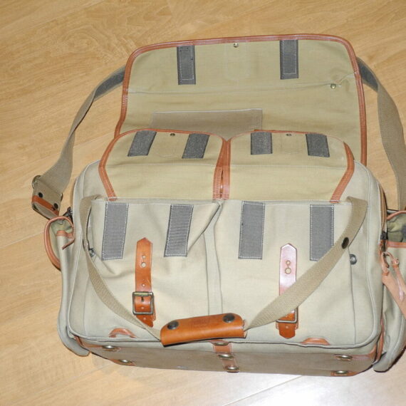 FOGG Latitude Tan & Brown finish camera bag with pouches,inserts & padded strap Ex++