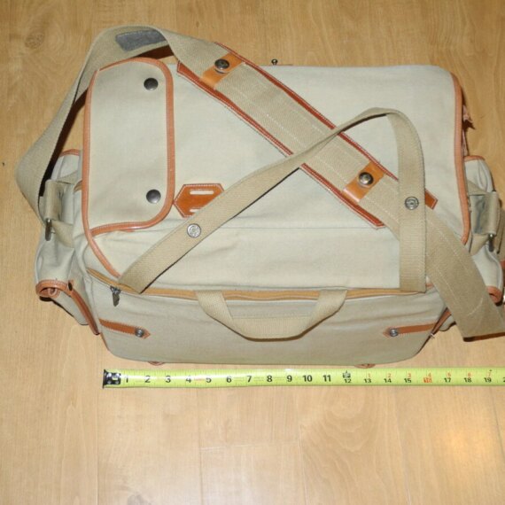 FOGG Latitude Tan & Brown finish camera bag with pouches,inserts & padded strap Ex++
