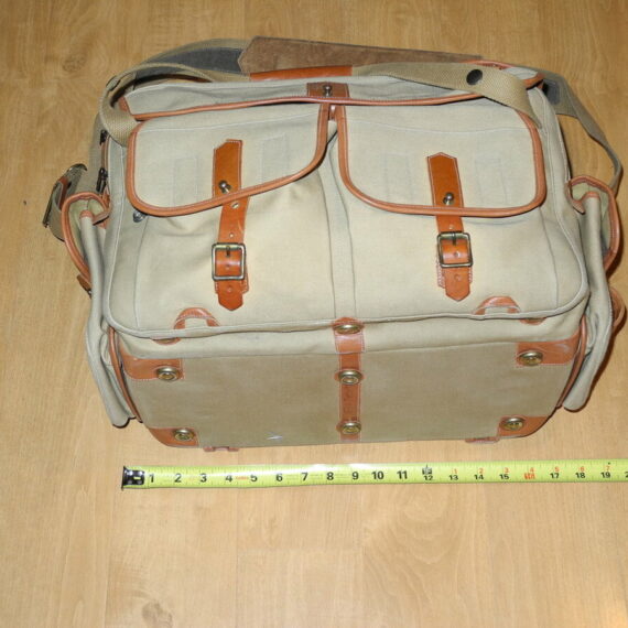 FOGG Latitude Tan & Brown finish camera bag with pouches,inserts & padded strap Ex++