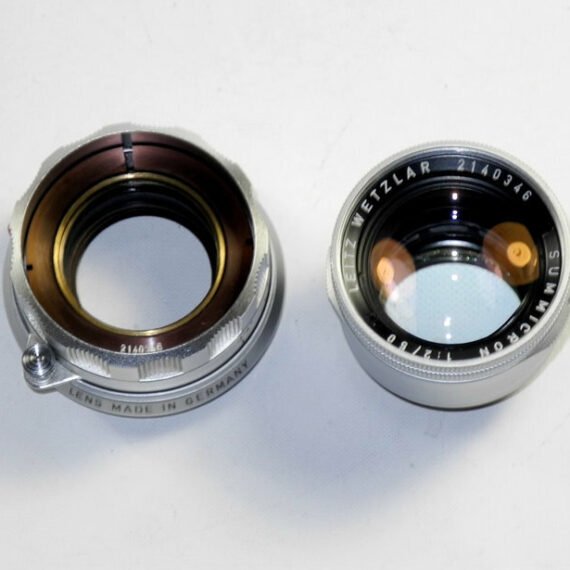Leica 50/2 Summicron Silver Rigid Cat #11818 (Wetzlar) Ex++/Mint-
