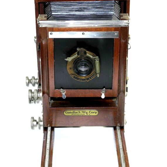 Gundlach 4x5 Wooden camera with lens & backs Ex+