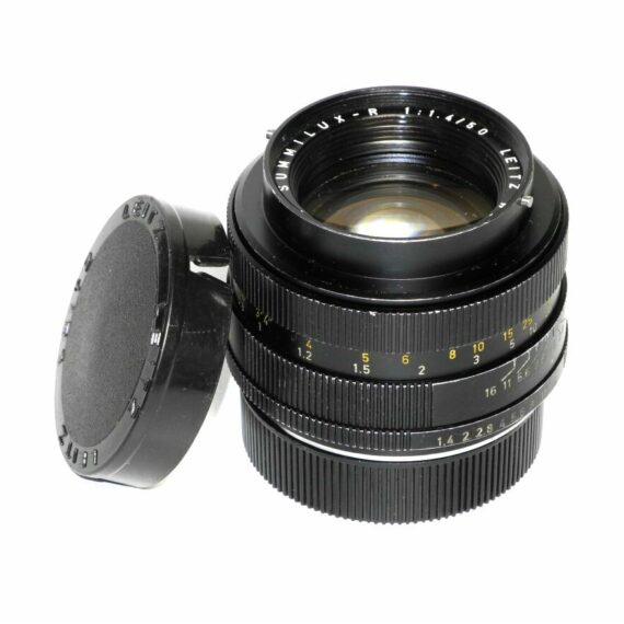 Leica 50/1,4 Summilux-R 3 cam lens Sold with Leica hood,caps  & case Ex+