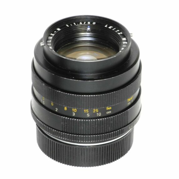 Leica 50/1,4 Summilux-R 3 cam lens Sold with Leica hood,caps  & case Ex+
