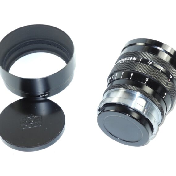 Nikon 8,5cm f1,5 Nikkor-S-C Black Rangefinder "C"lens with hood,caps & finder,case Nice Mint- /sold