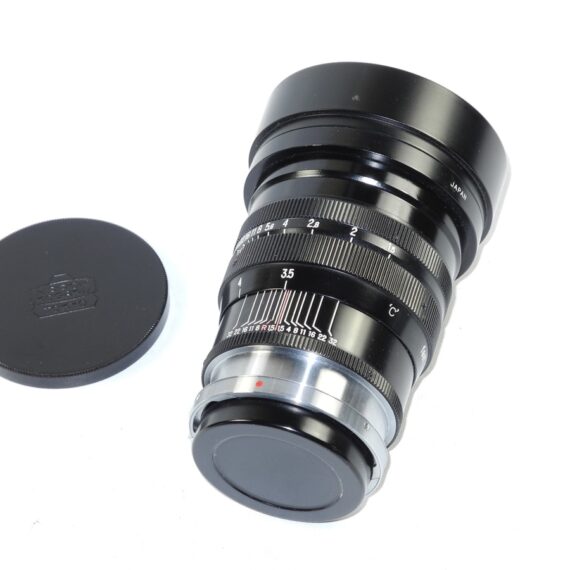 Nikon 8,5cm f1,5 Nikkor-S-C Black Rangefinder "C"lens with hood,caps & finder,case Nice Mint- /sold