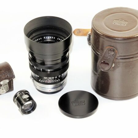 Nikon 8,5cm f1,5 Nikkor-S-C Black Rangefinder "C"lens with hood,caps & finder,case Nice Mint- /sold