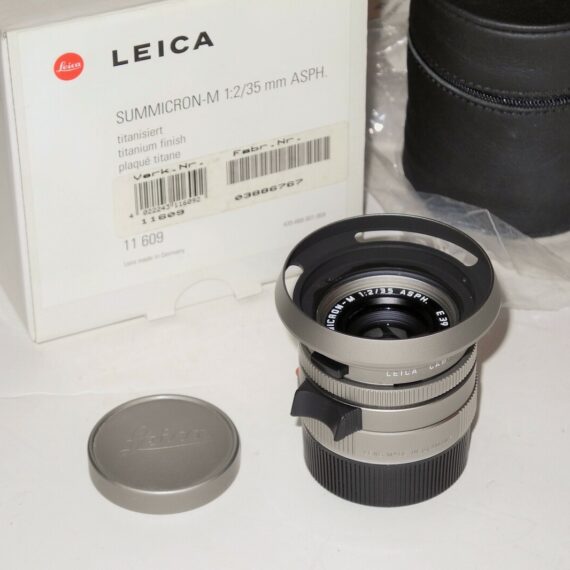 Leica 35/2 Summicron-M Asph. Titanium Cat # 11609 With Box,Hood,Caps,Case LN- / SOLD