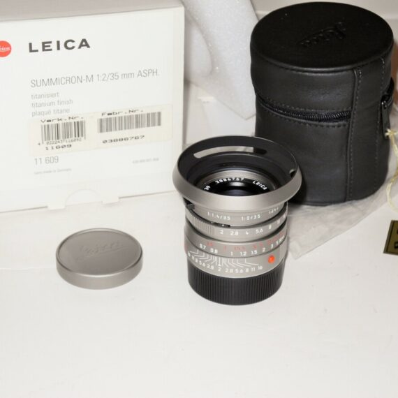 Leica 35/2 Summicron-M Asph. Titanium Cat # 11609 With Box,Hood,Caps,Case LN- / SOLD