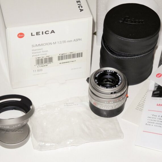 Leica 35/2 Summicron-M Asph. Titanium Cat # 11609 With Box,Hood,Caps,Case LN- / SOLD