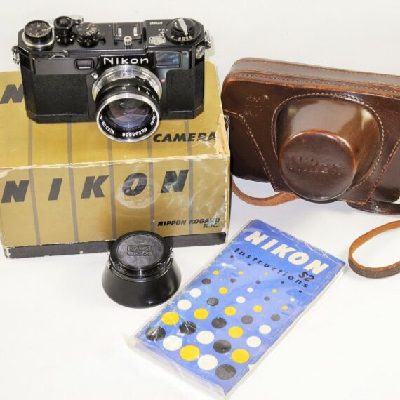 カメラ フィルムカメラ Nikon S2 Original black camera set W/ 50mm black lens Original box 
