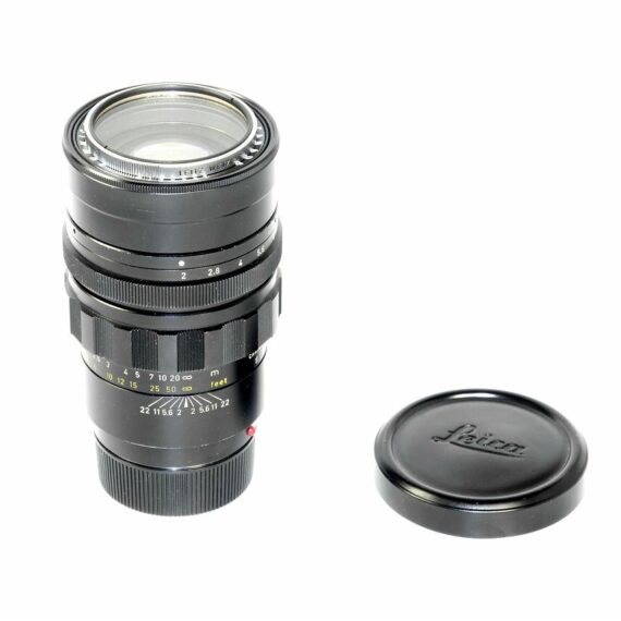 Leica 90/2 Summicron-M black lens Cat #11122 Sold with Leica filter & caps   Ex+/++