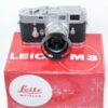 Leica M3 Chrome S.Stroke camera  W/Leica 50/2 Rigid Summicron W/hood,caps,case, MR meter, box Ex++/Mint-/ Free shipping (USA)