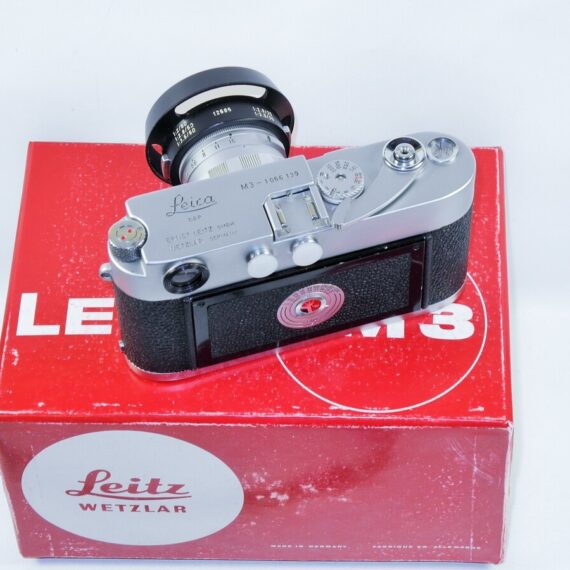 Leica M3 Chrome S.Stroke camera  W/Leica 50/2 Rigid Summicron W/hood,caps,case, MR meter, box Ex++/Mint-/ Free shipping (USA)