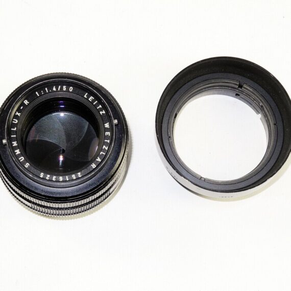 Leica 50/1,4 Summilux-R 3 cam lens Sold with Leica hood,caps  & case Ex+