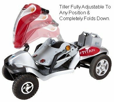 Tzora TITAN 4 Hummer divided 4 wheels Mobility scooter W/26 A/H battery LA , rear basket. Armrest, & 2 years warranty NEW / Free Shipping