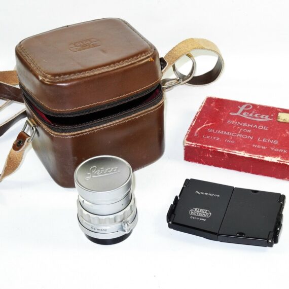 Leica 5cm f2 Summicron Rigid LTM lens Sold With Leica hood,case,filter,caps & lens case Ex++/M- RARE- SOLD
