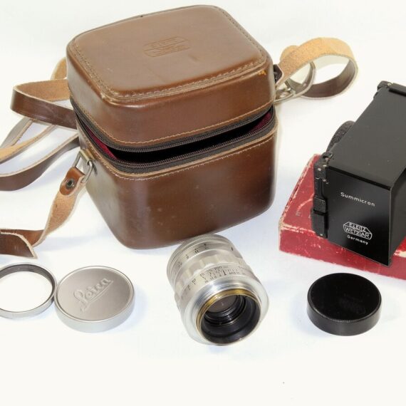 Leica 5cm f2 Summicron Rigid LTM lens Sold With Leica hood,case,filter,caps & lens case Ex++/M- RARE- SOLD
