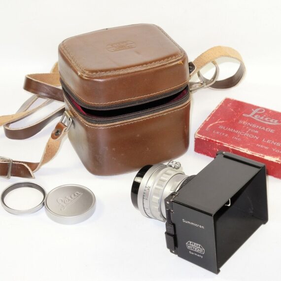 Leica 5cm f2 Summicron Rigid LTM lens Sold With Leica hood,case,filter,caps & lens case Ex++/M- RARE- SOLD