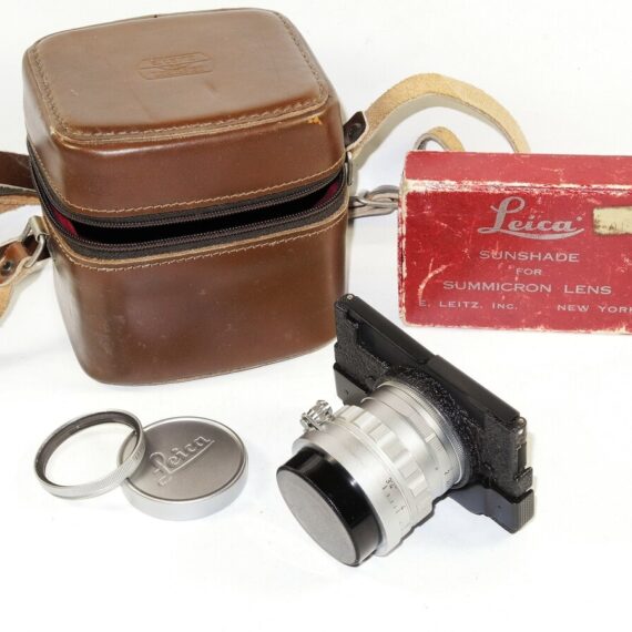 Leica 5cm f2 Summicron Rigid LTM lens Sold With Leica hood,case,filter,caps & lens case Ex++/M- RARE- SOLD