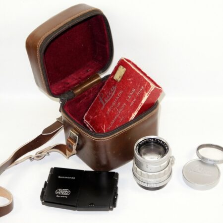 Leica 5cm f2 Summicron Rigid LTM lens Sold With Leica hood,case,filter,caps & lens case Ex++/M- RARE- SOLD