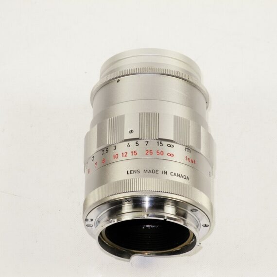 Leica 90/2,8 Tele-Elmarit  "Fat" chrome lens with filter,caps,hood,box Mint-